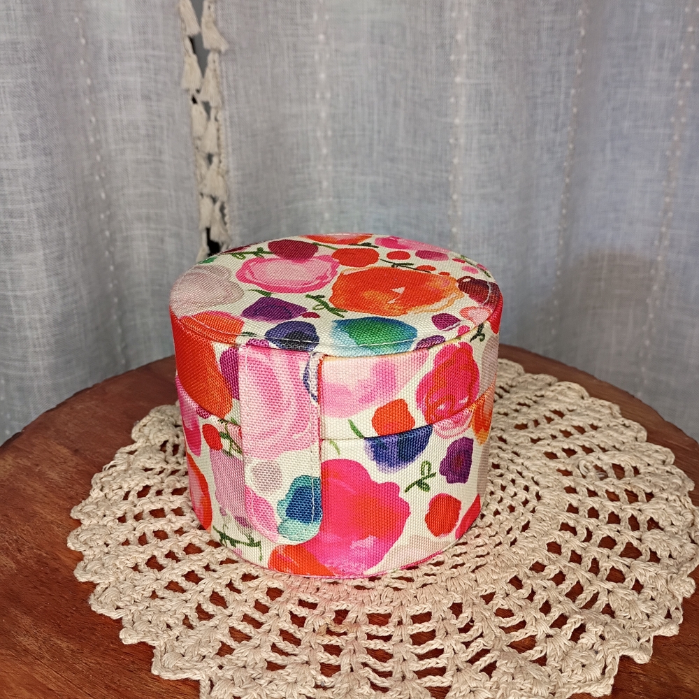 Kate Spade Vibrant Floral Fabric Jewelry Travel Box